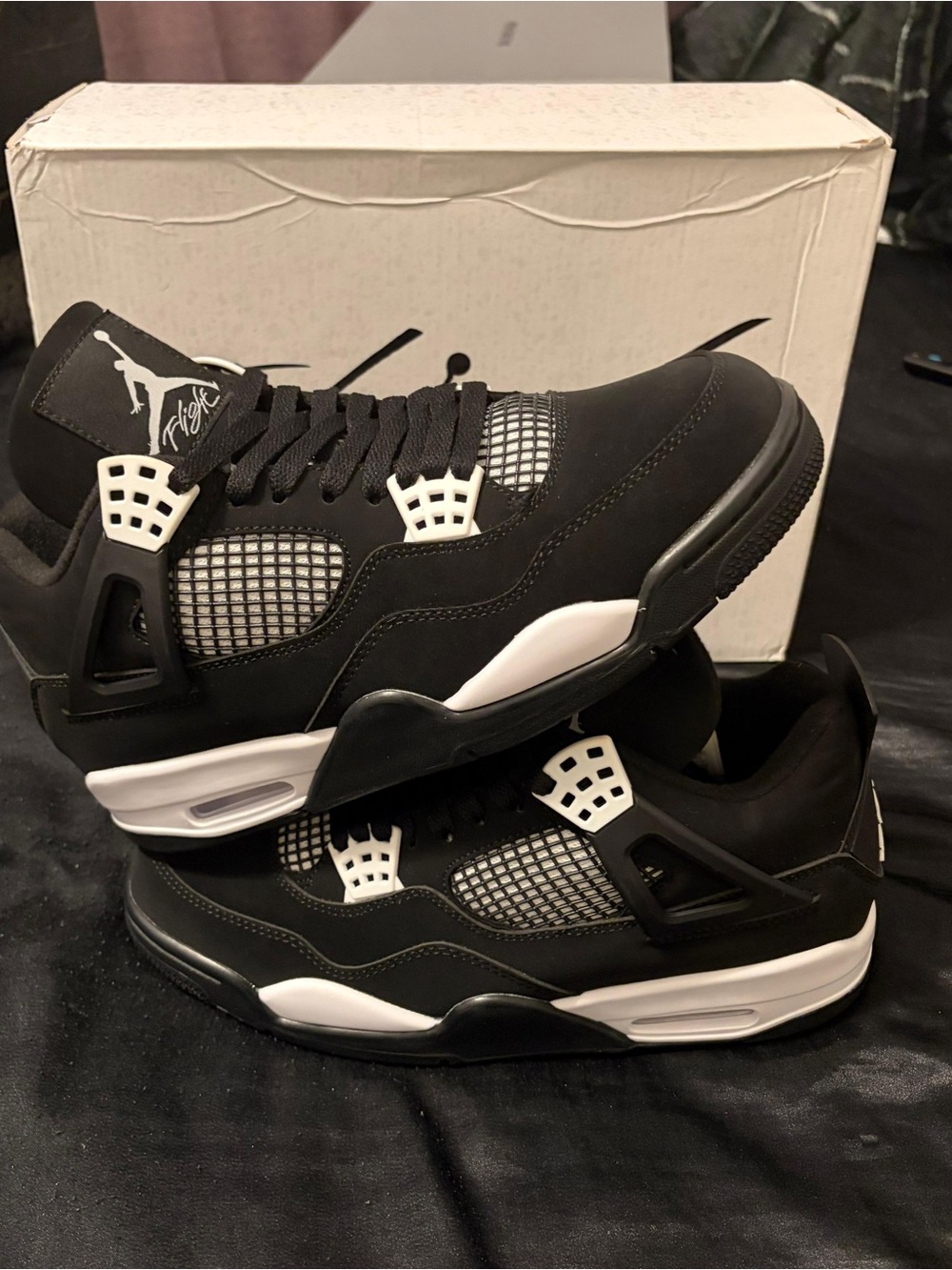 Nike Air Jordan 4 Retro - Black/White Men's Sneakers